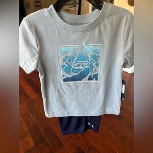 Under Armour Kids Blue Graphic Tee and Shorts Set